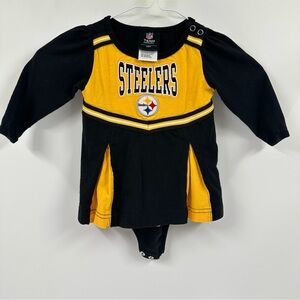 Pittsburgh Steelers NFL Team Apparel Girl's Cheerleader Outfit Snap 1pc 6-9month